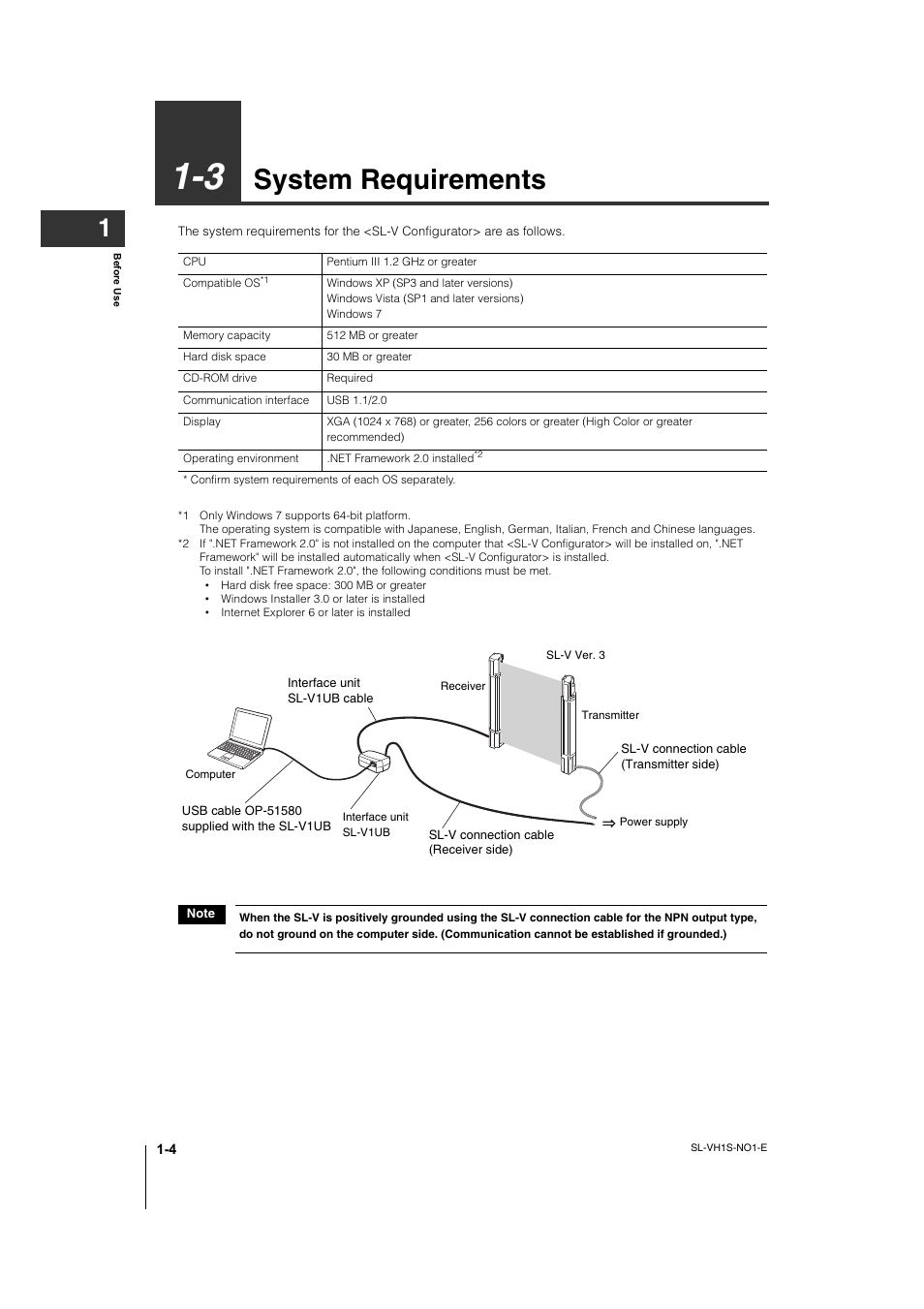 3 system requirements, System requirements -4, System requirements | KEYENCE SL-VH1S User Manual | Page 10 / 60