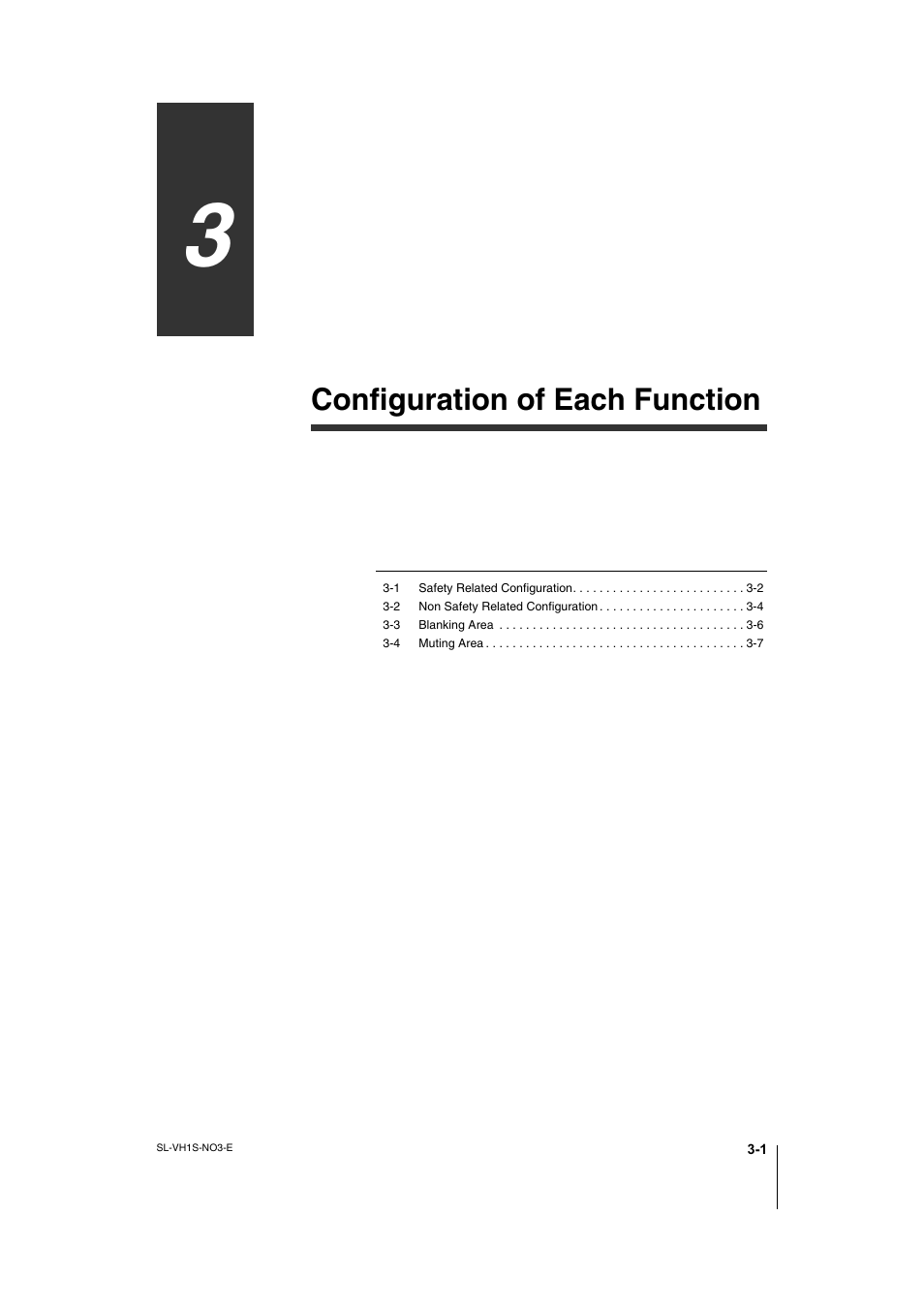 Chapter 3 configuration of each function, Configuration of each function | KEYENCE SL-VH1S User Manual | Page 31 / 60