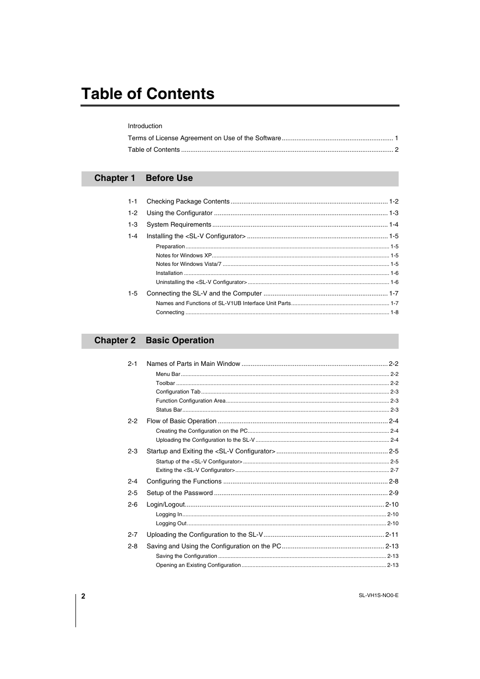 KEYENCE SL-VH1S User Manual | Page 4 / 60