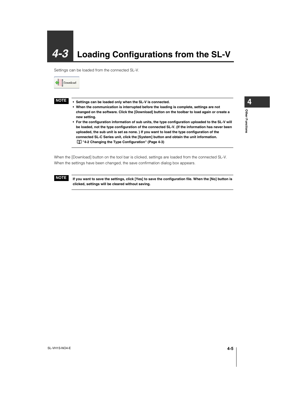 3 loading configurations from the sl-v, Loading configurations from the sl-v -5, Loading configurations from the sl-v | KEYENCE SL-VH1S User Manual | Page 43 / 60