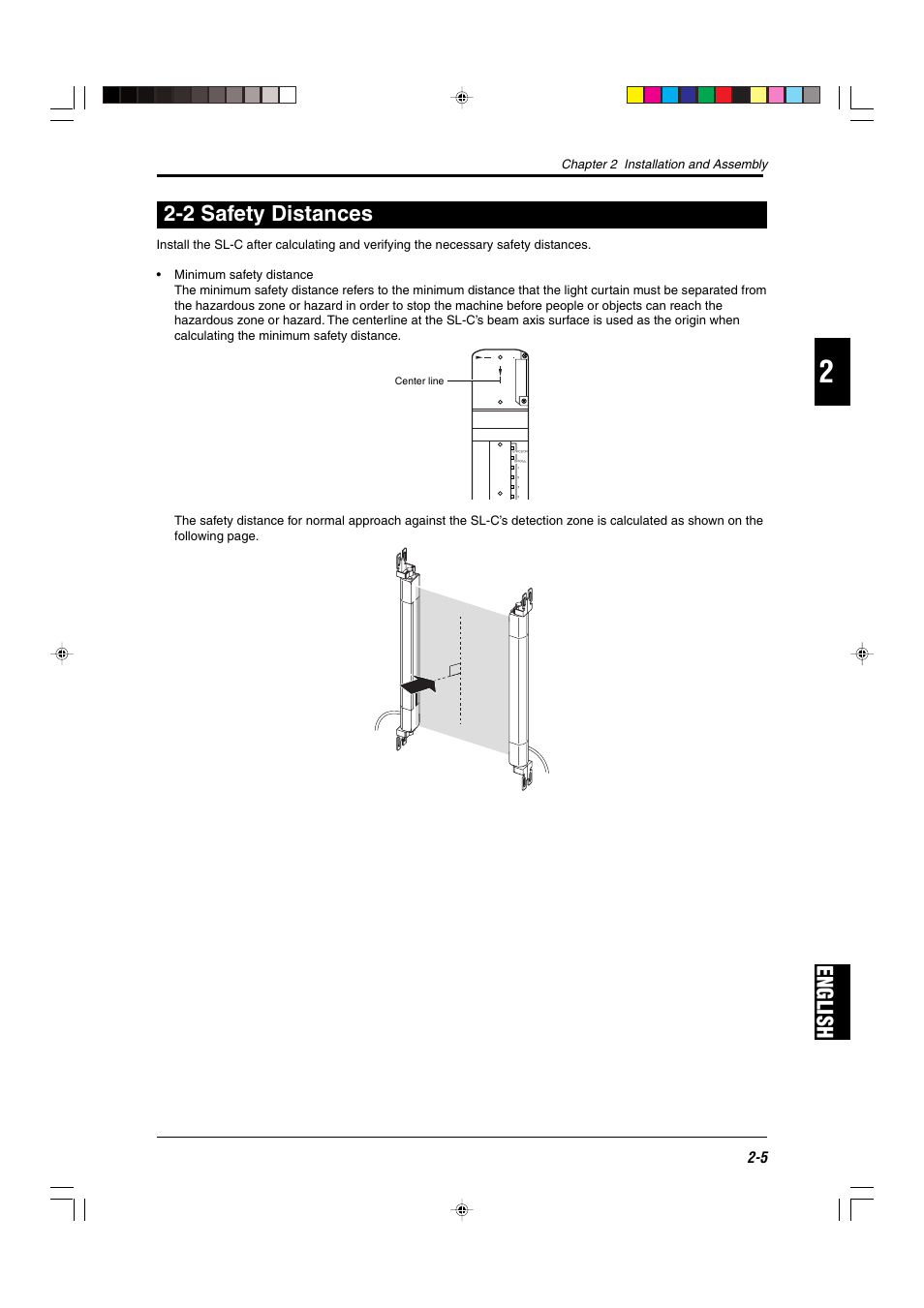 2 safety distances, English 2-2 safety distances | KEYENCE SL-C Series User Manual | Page 27 / 54