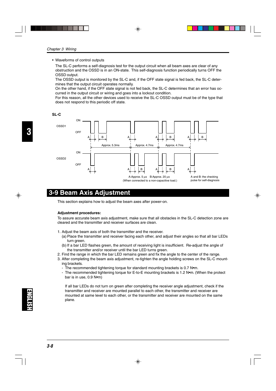 9 beam axis adjustment, English | KEYENCE SL-C Series User Manual | Page 44 / 54