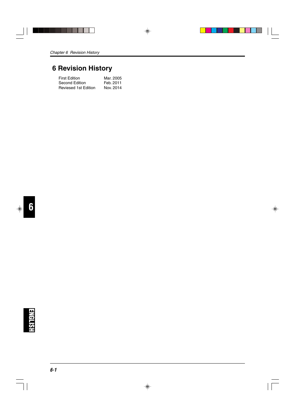 6 revision history, English | KEYENCE SL-C Series User Manual | Page 52 / 54