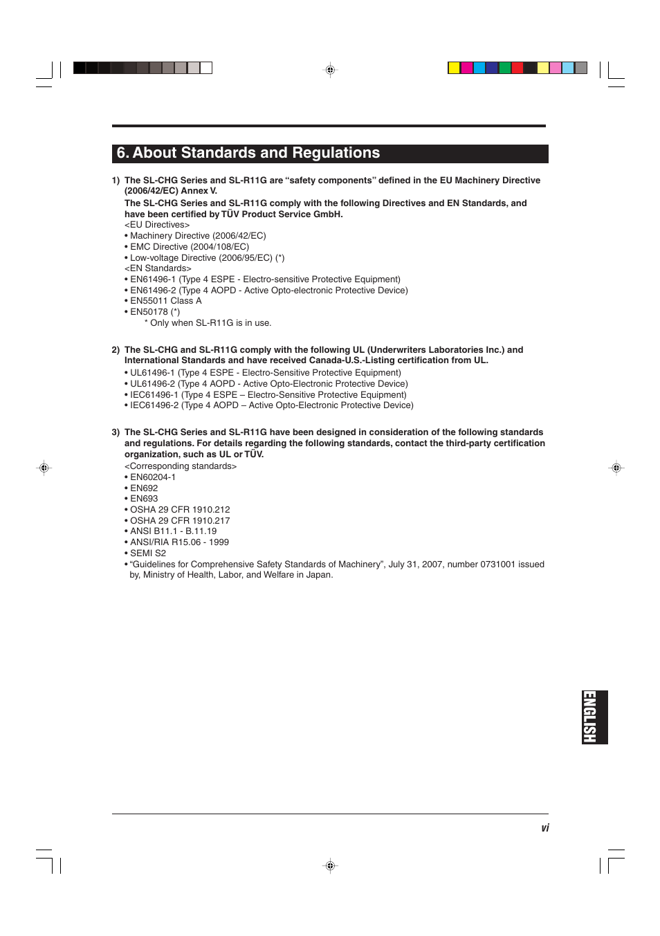 About standards and regulations, English | KEYENCE SL-CHG Series User Manual | Page 7 / 54