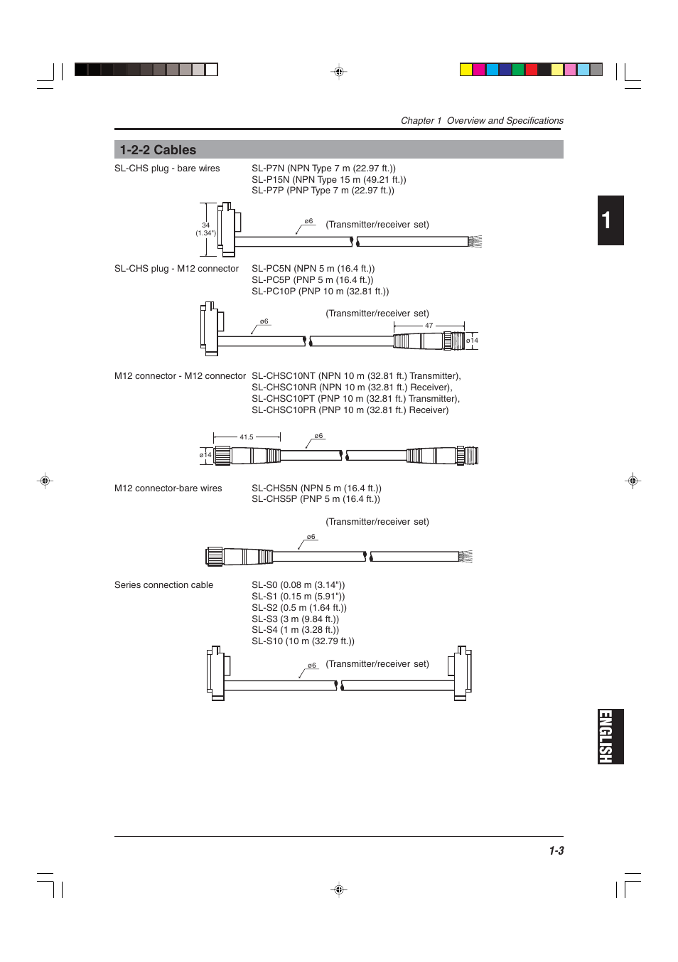 2-2 cables, English | KEYENCE SL-CHS Series User Manual | Page 11 / 54