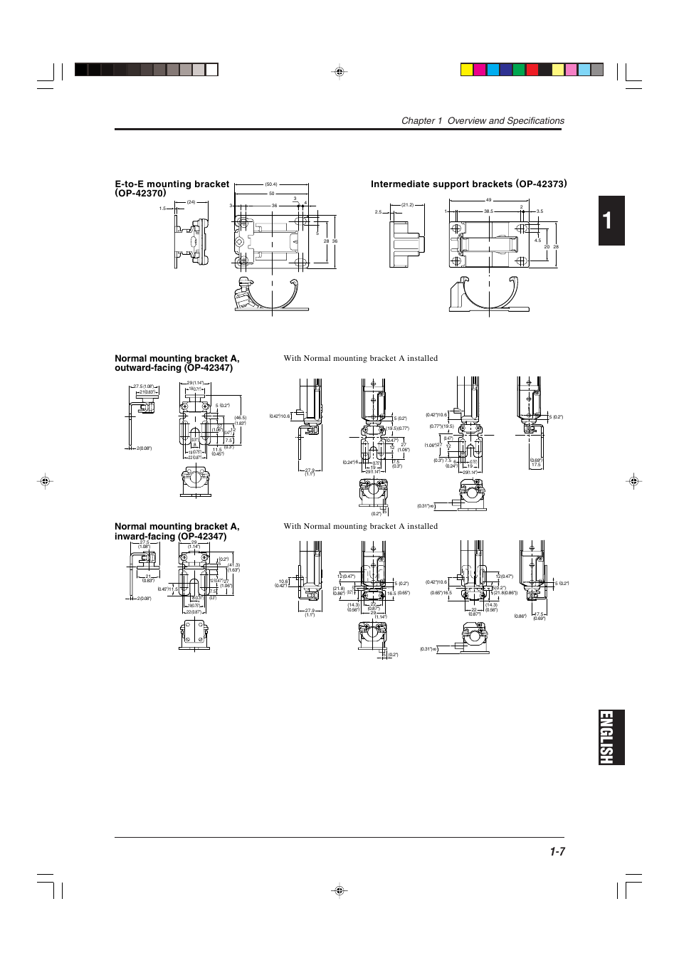 English, Chapter 1 overview and specifications, With normal mounting bracket a installed | KEYENCE SL-CHS Series User Manual | Page 15 / 54