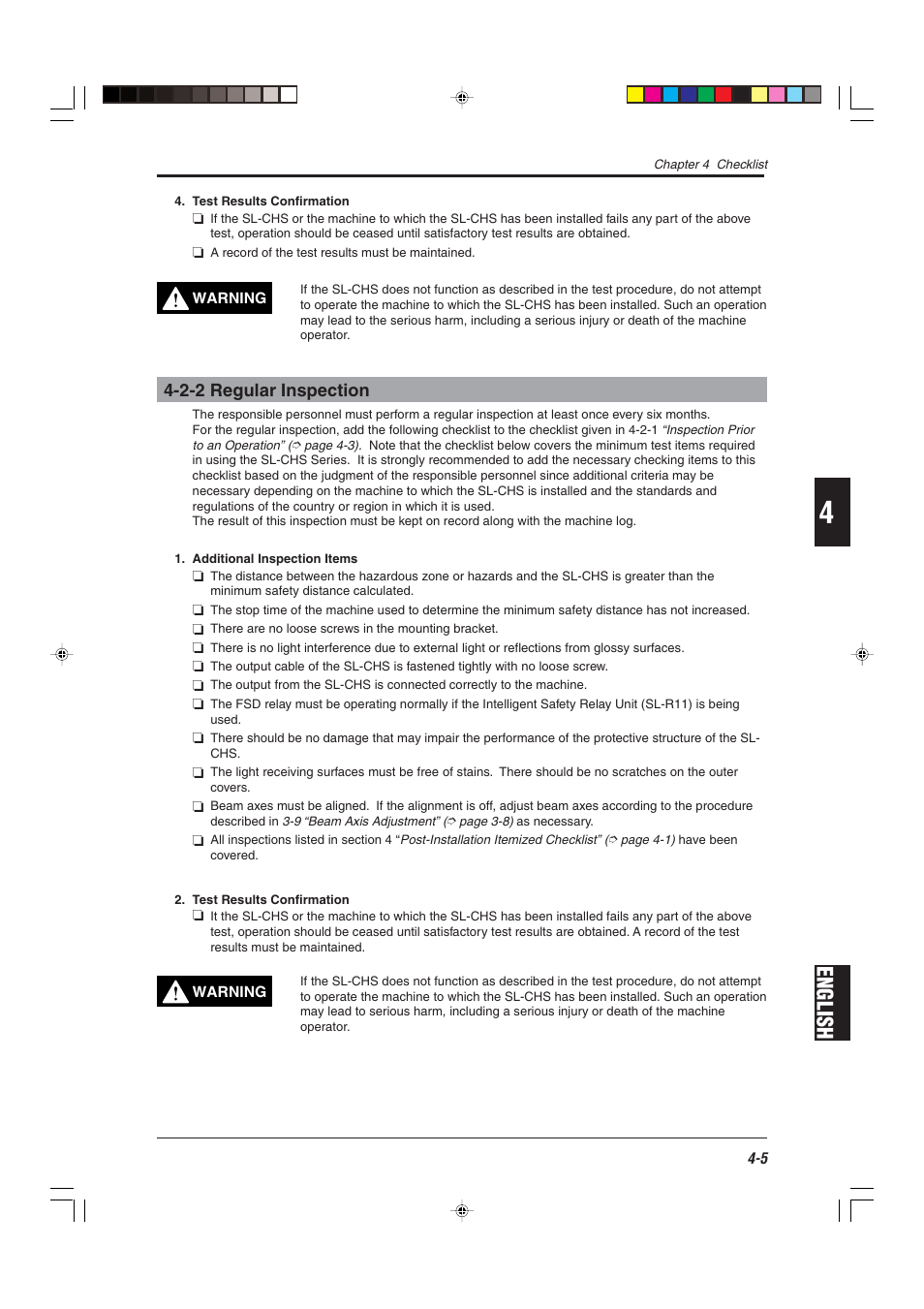 2-2 regular inspection, English | KEYENCE SL-CHS Series User Manual | Page 49 / 54