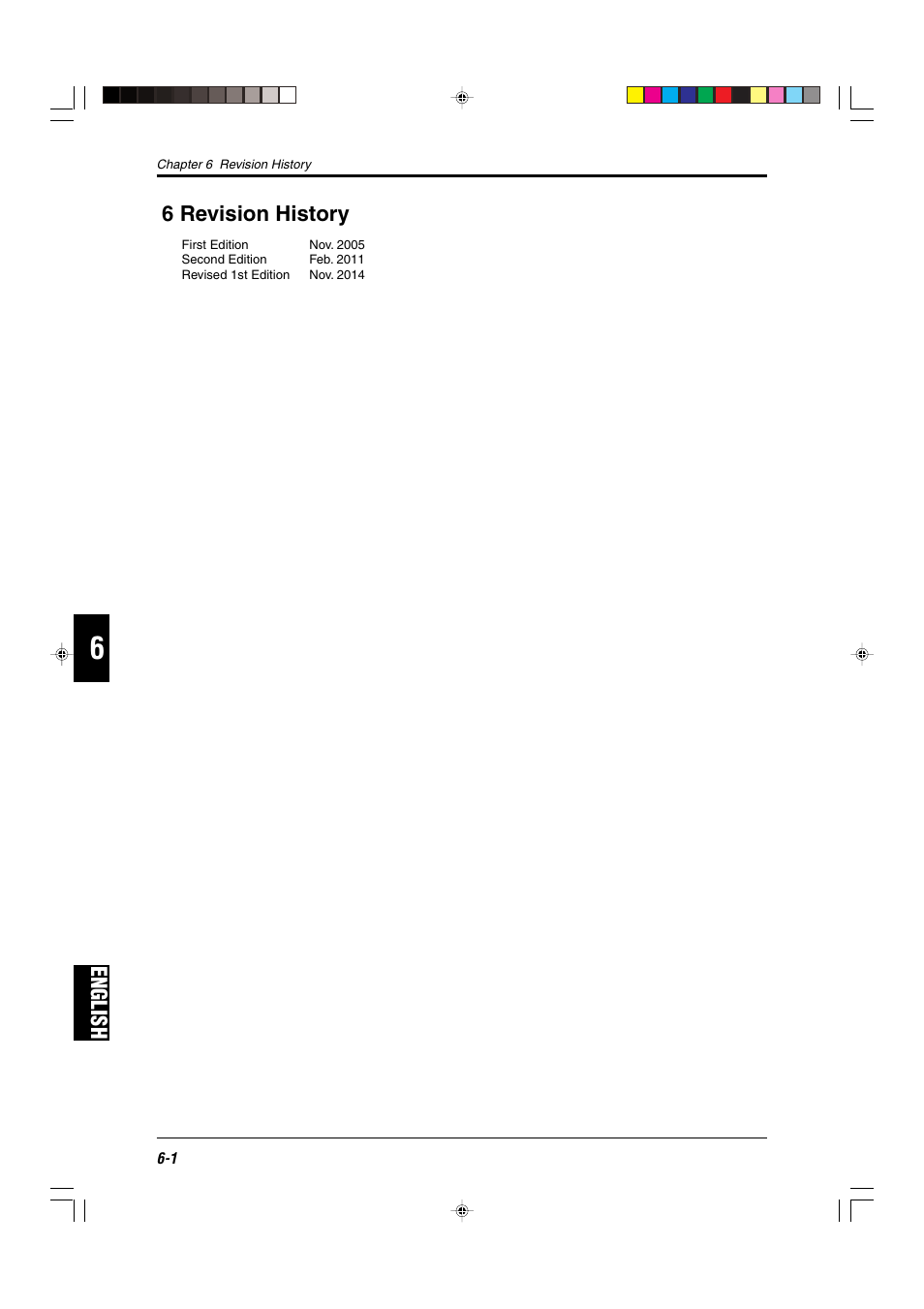 6 revision history, English | KEYENCE SL-CHS Series User Manual | Page 52 / 54