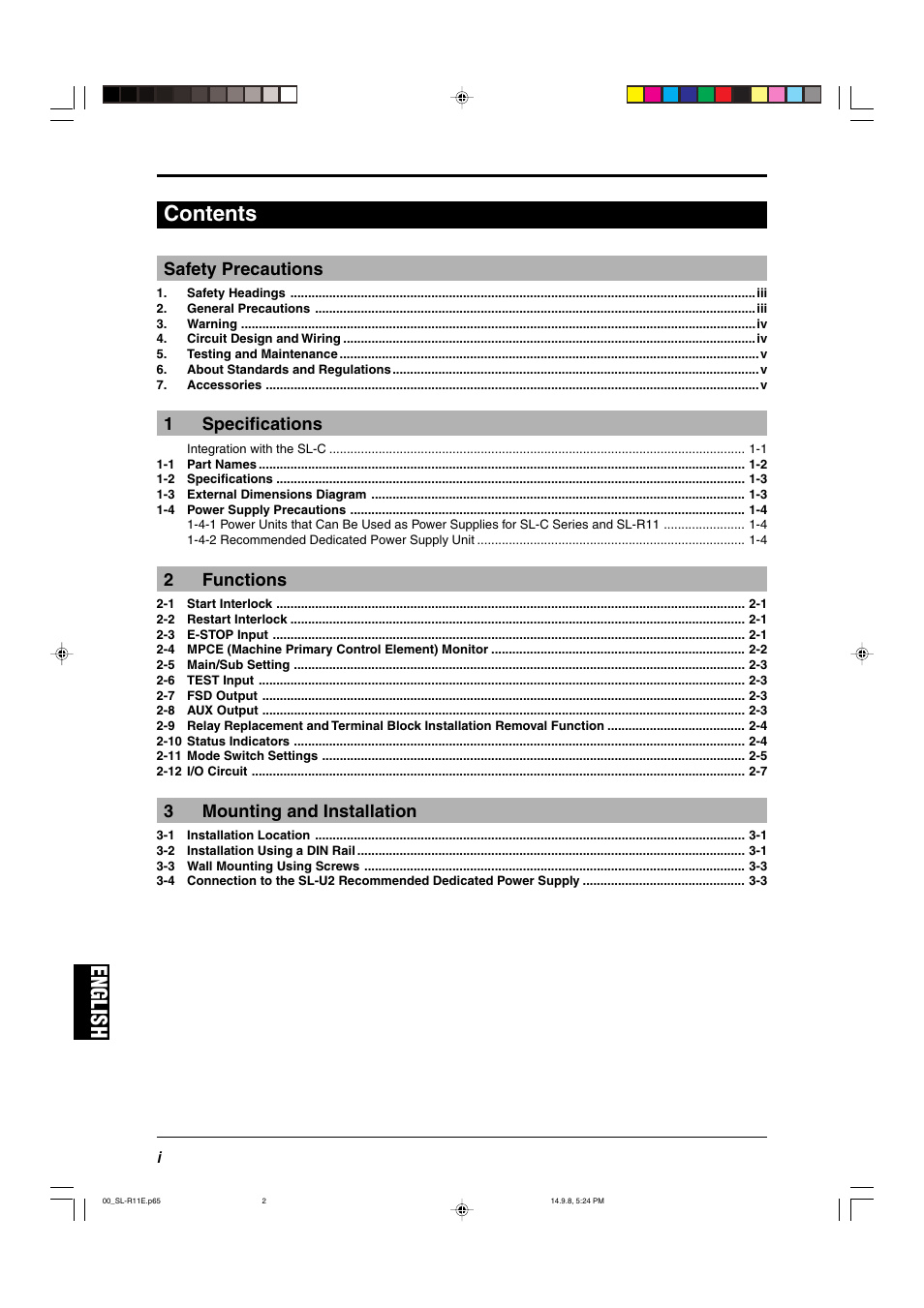 KEYENCE SL-R11 User Manual | Page 2 / 42