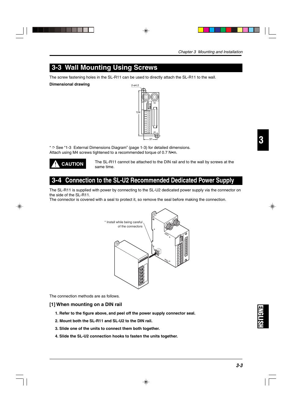 3 wall mounting using screws, English 3-3 wall mounting using screws | KEYENCE SL-R11 User Manual | Page 23 / 42