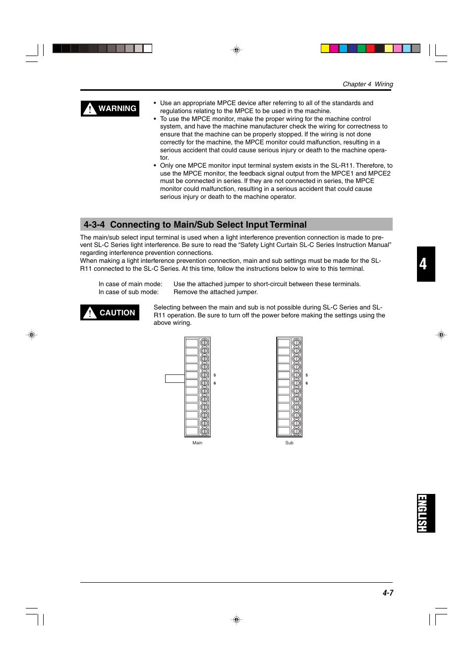 3-4 connecting to main/sub select input terminal, English | KEYENCE SL-R11 User Manual | Page 31 / 42