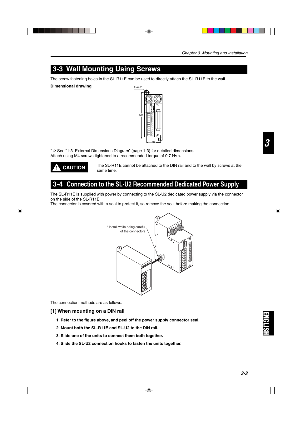 3 wall mounting using screws, English 3-3 wall mounting using screws | KEYENCE SL-R11E User Manual | Page 25 / 46