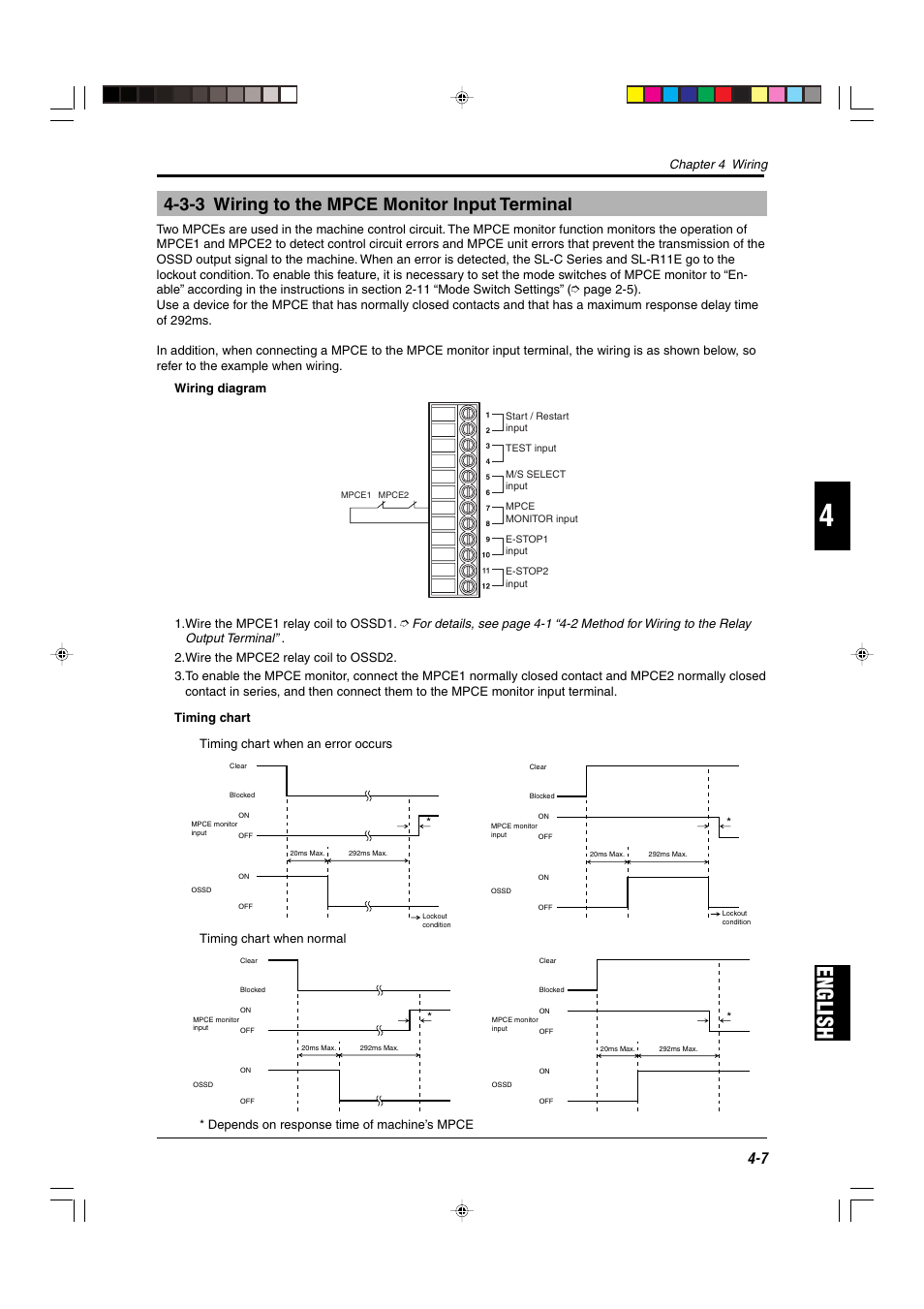 3-3 wiring to the mpce monitor input terminal, English | KEYENCE SL-R11E User Manual | Page 33 / 46