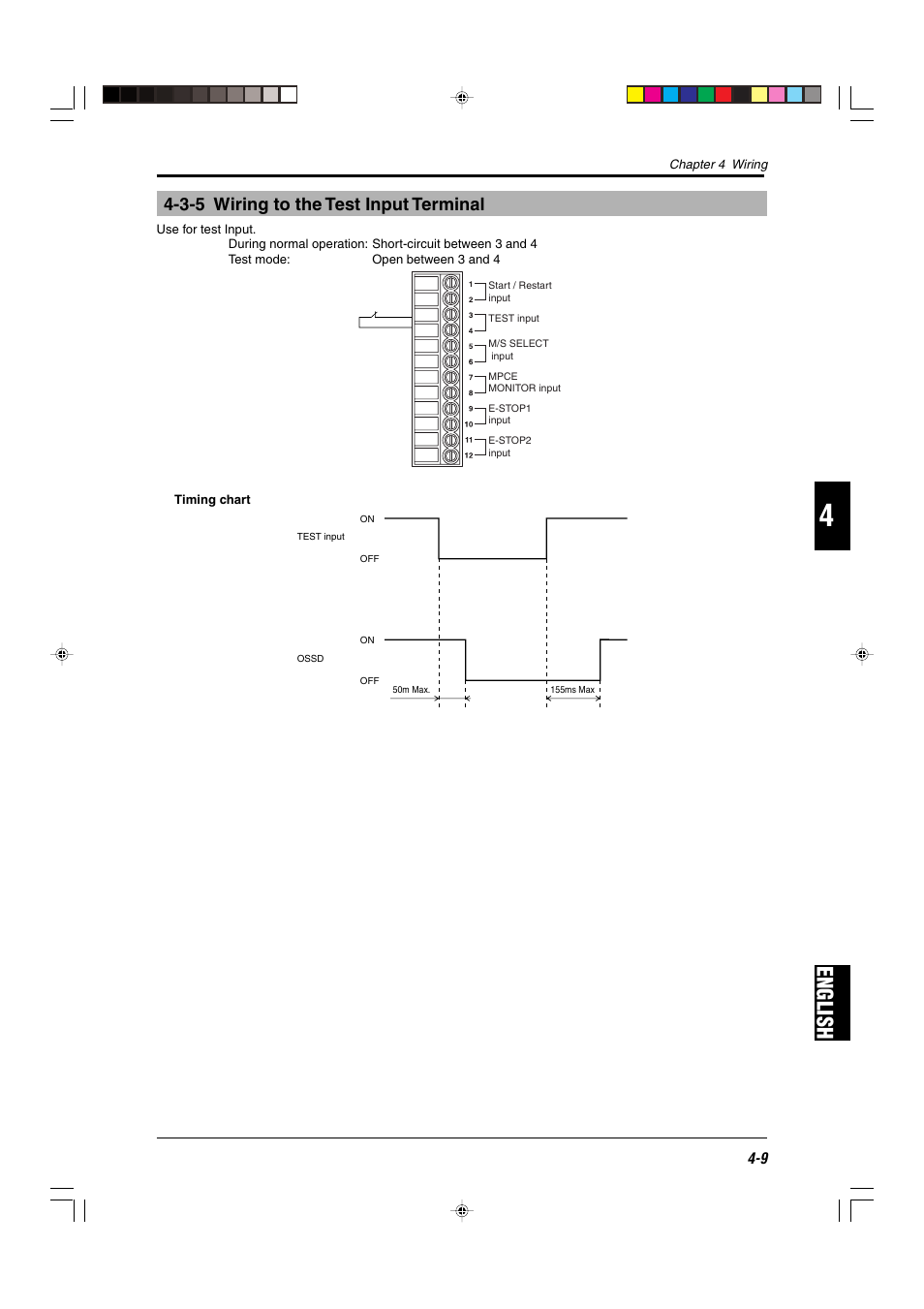 3-5 wiring to the test input terminal, English | KEYENCE SL-R11E User Manual | Page 35 / 46