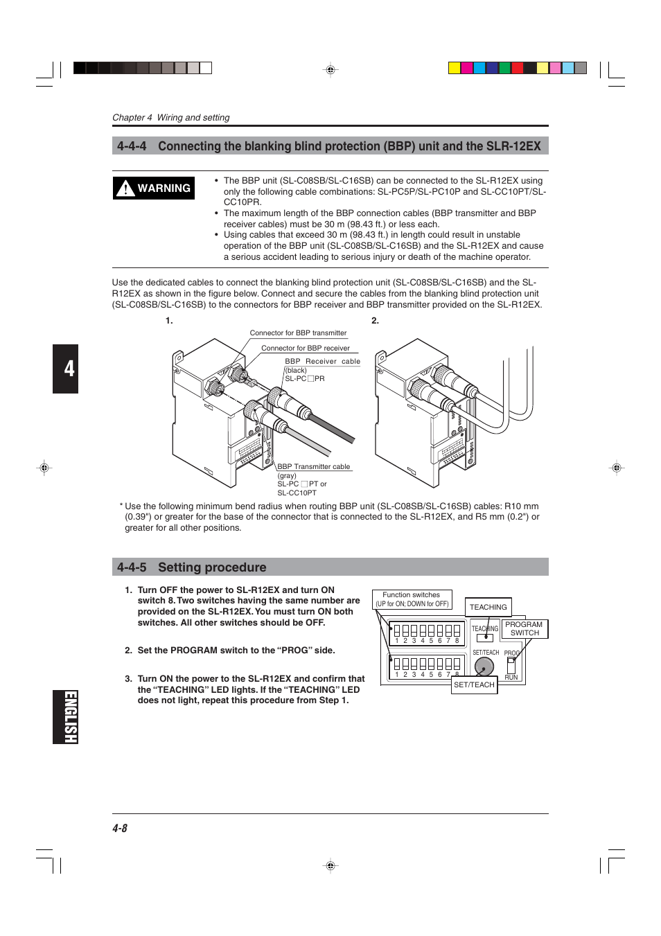 4-5 setting procedure, English | KEYENCE SL-R12EX User Manual | Page 46 / 76