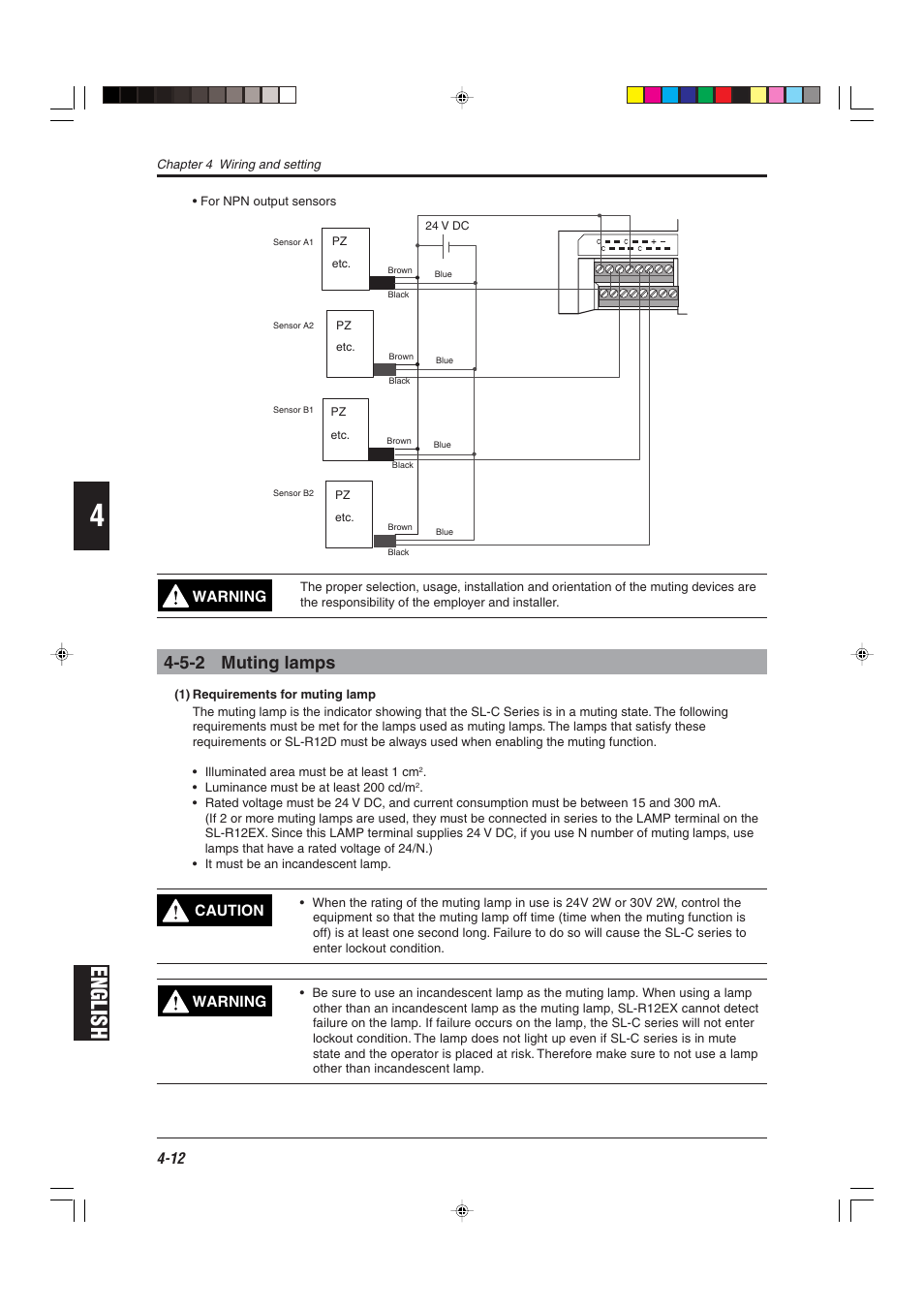 5-2 muting lamps, English | KEYENCE SL-R12EX User Manual | Page 50 / 76