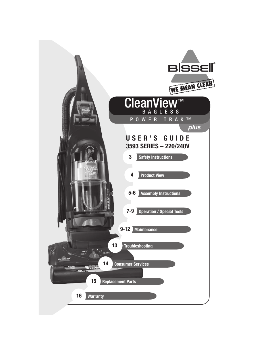 Bissell 3593 User Manual | 16 pages