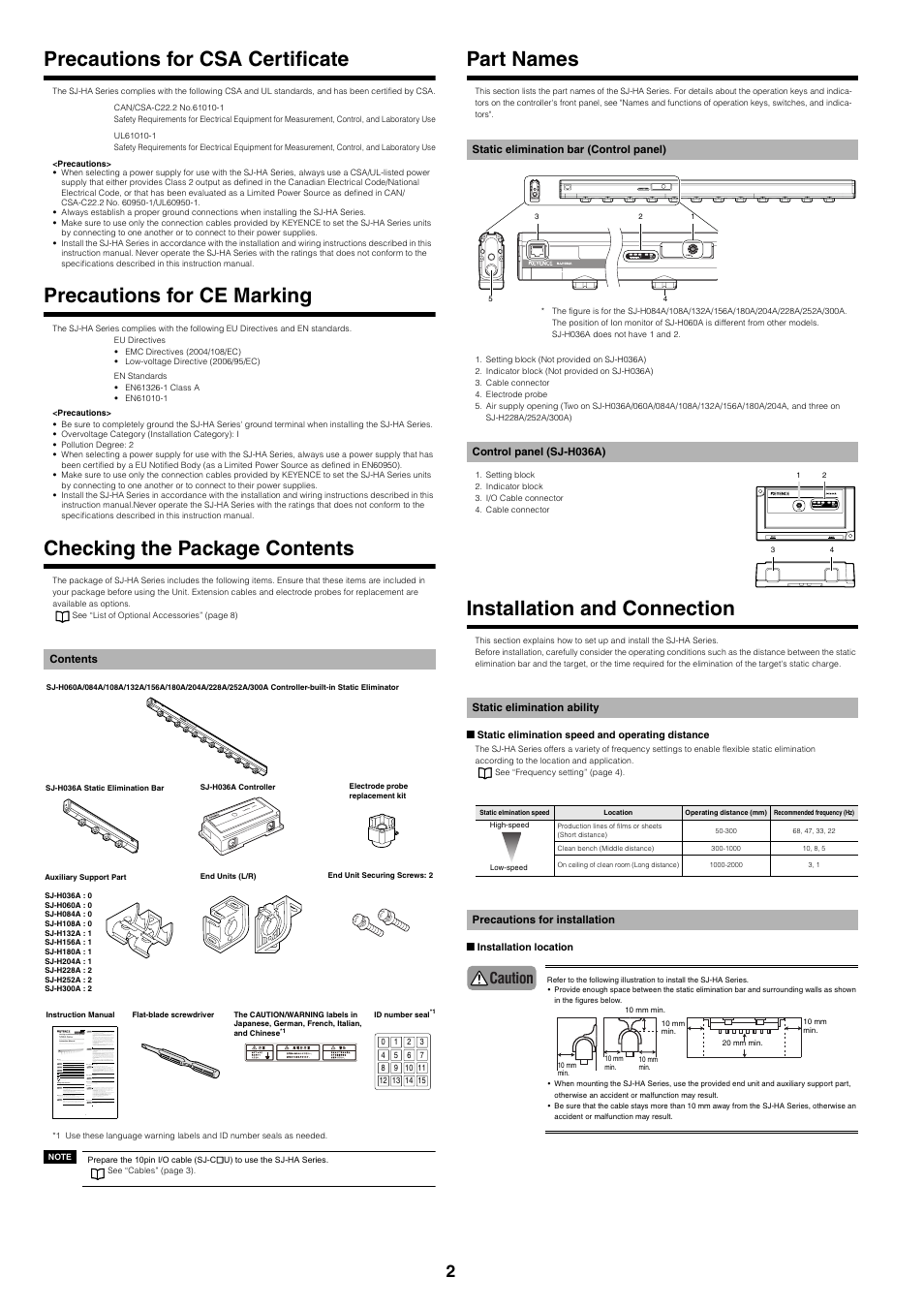 KEYENCE SJ-HA Series User Manual | Page 2 / 12