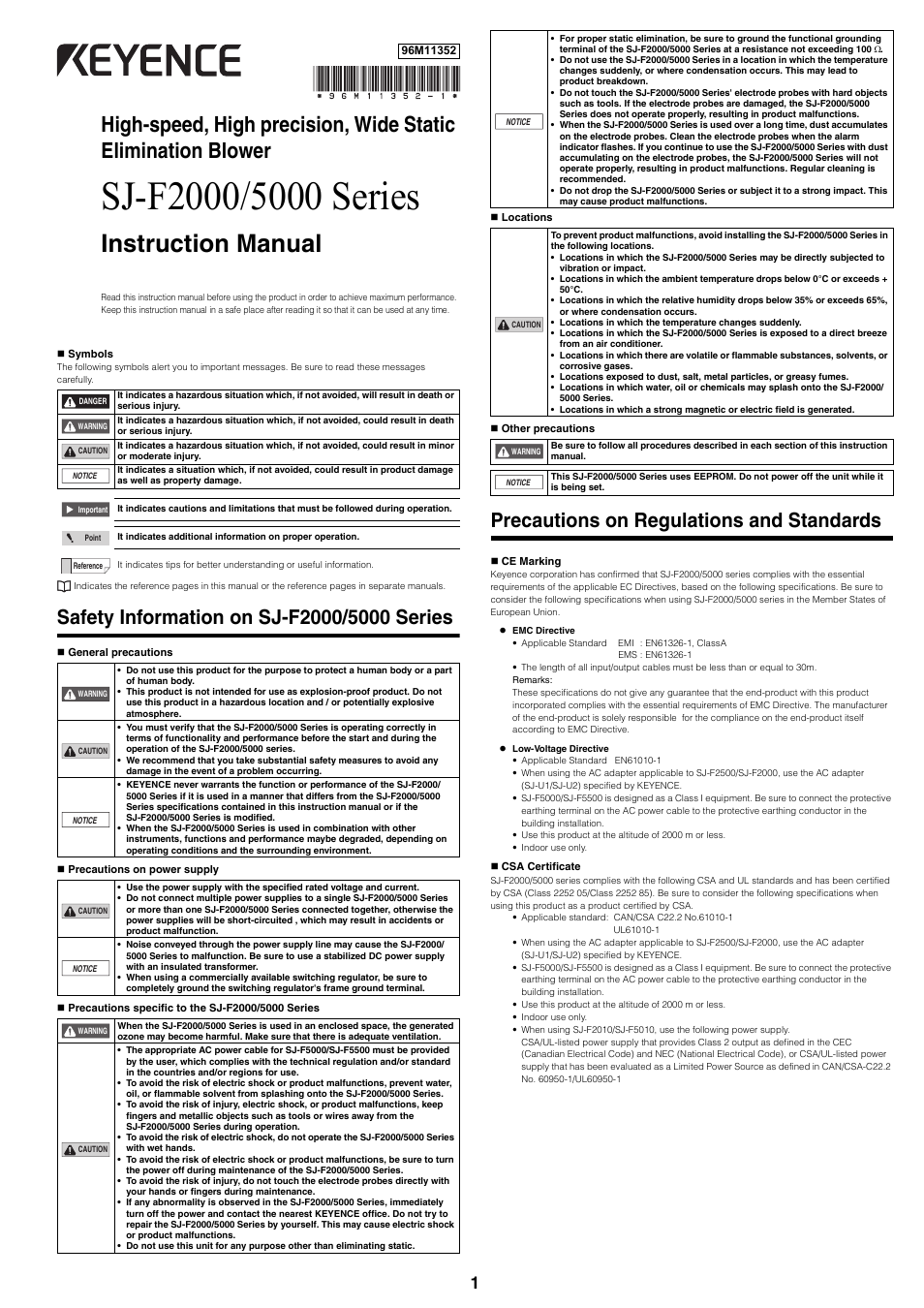 KEYENCE SJ-F5000 Series User Manual | 4 pages