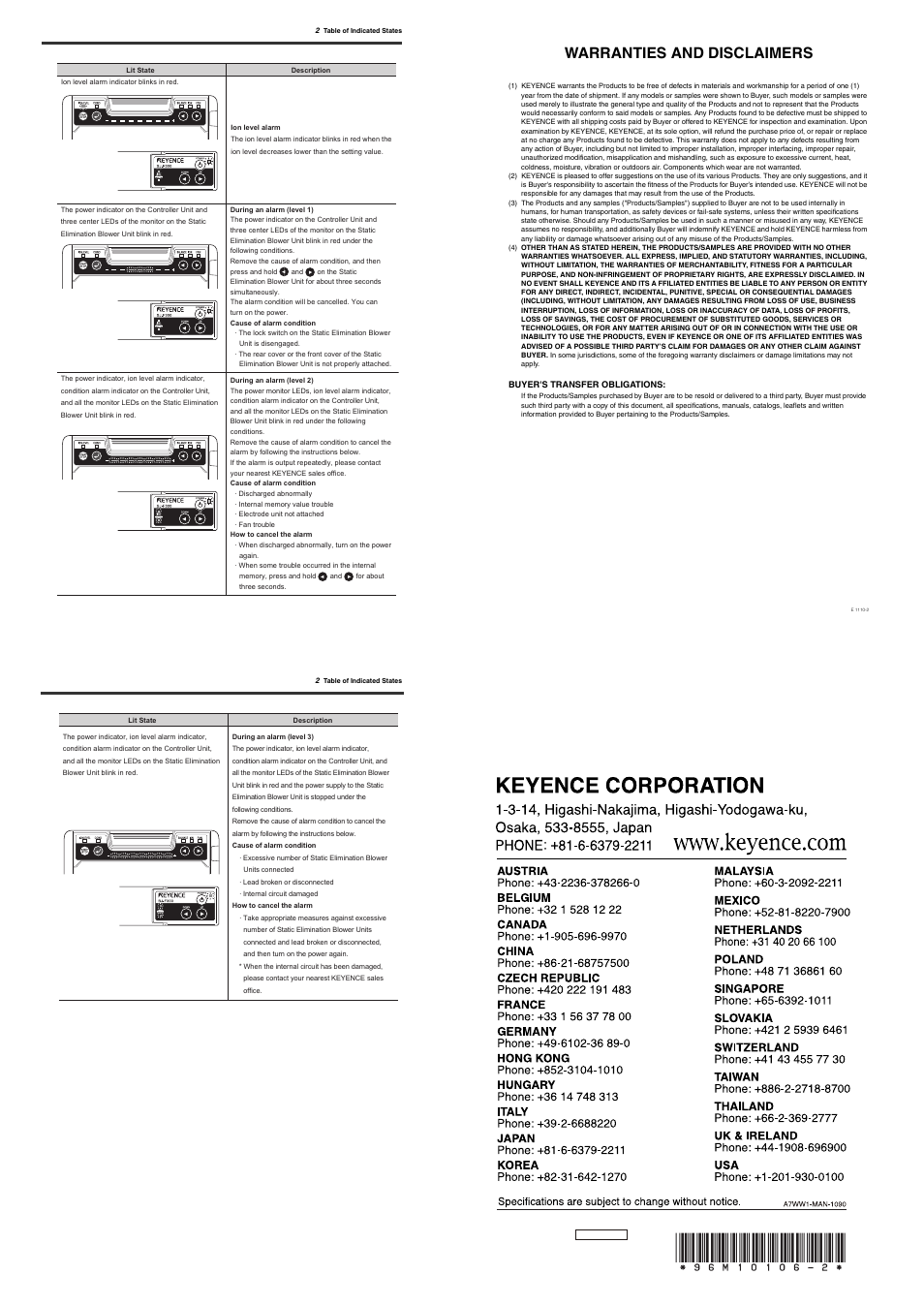 Warranties and disclaimers | KEYENCE SJ-F300 Series User Manual | Page 14 / 14