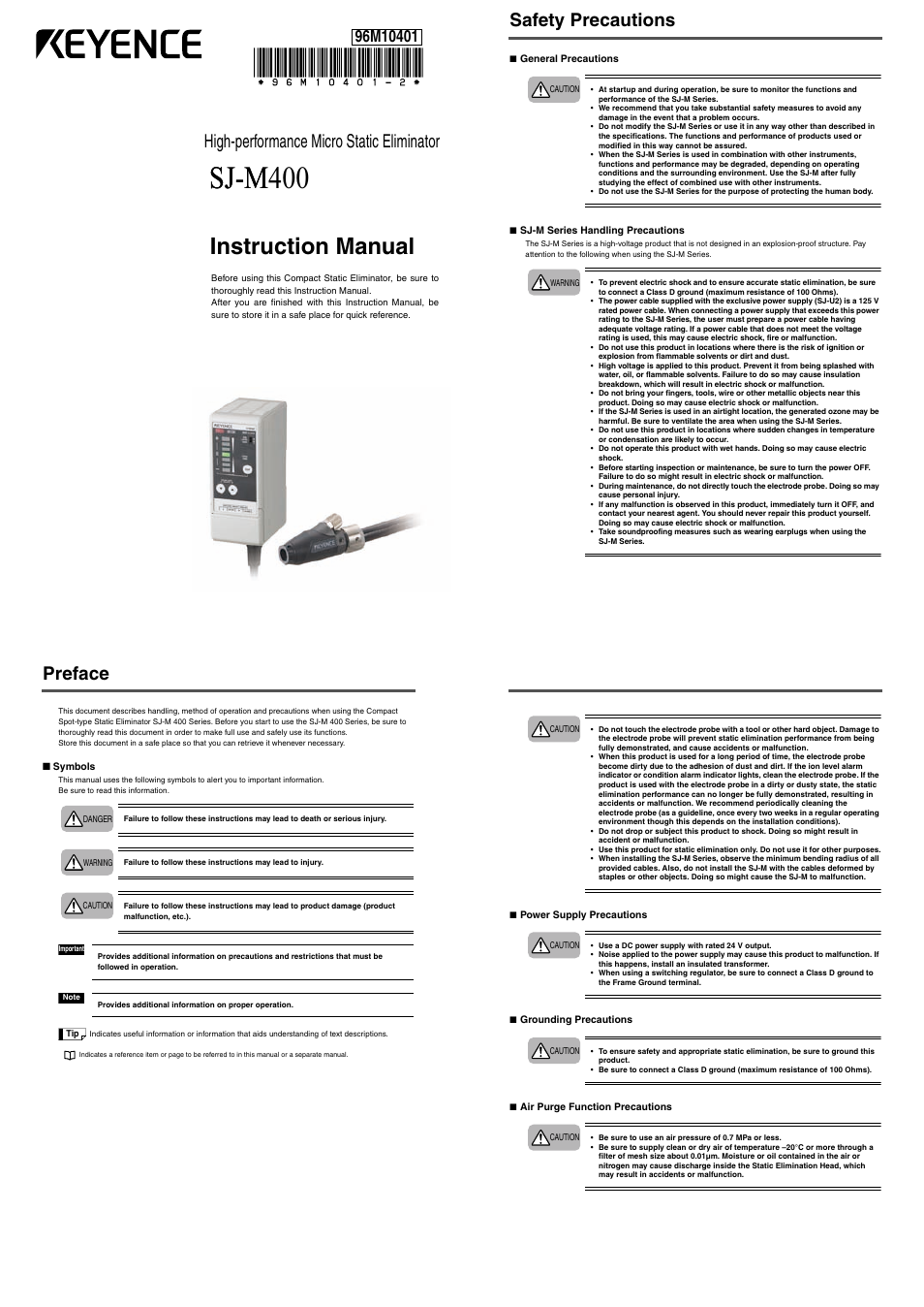 KEYENCE SJ-M400 User Manual | 14 pages