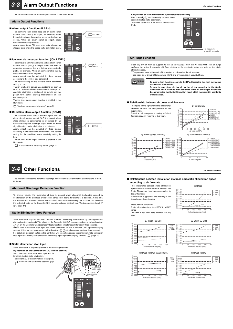 3 alarm output functions, Alarm output functions, 4 other functions | Abnormal discharge detection function, Static elimination stop function, Air purge function, Other functions | KEYENCE SJ-M200 User Manual | Page 10 / 16