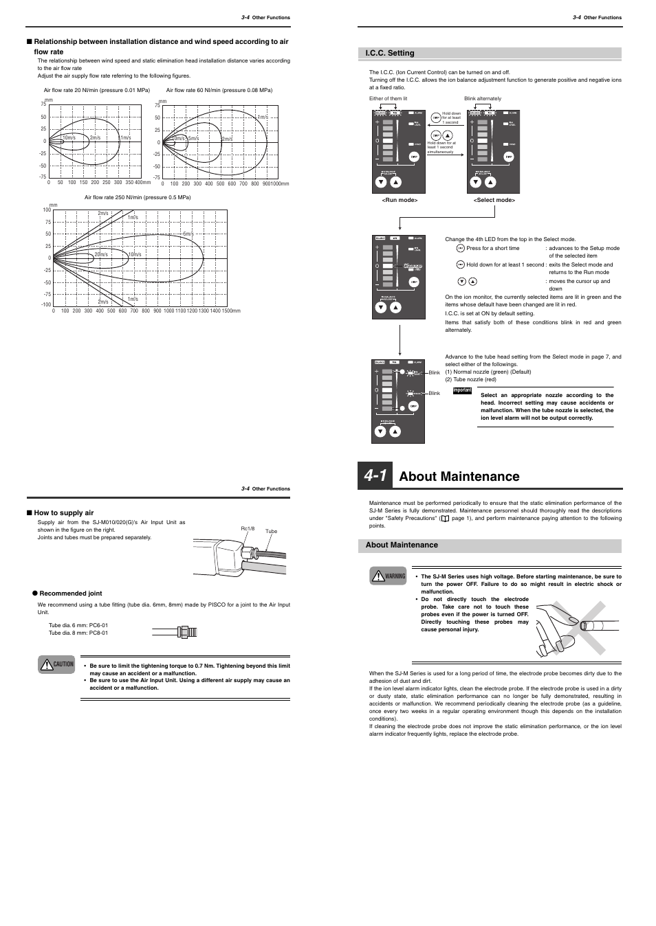 I.c.c. setting, 1 about maintenance, About maintenance | KEYENCE SJ-M200 User Manual | Page 11 / 16