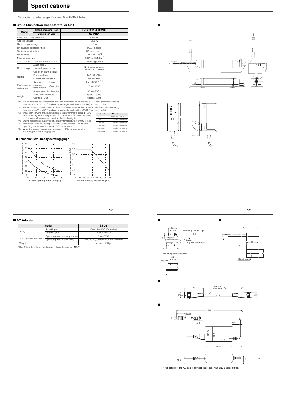 2 specifications, 3 external dimensions, Specifications | External dimensions | KEYENCE SJ-M201 User Manual | Page 13 / 16