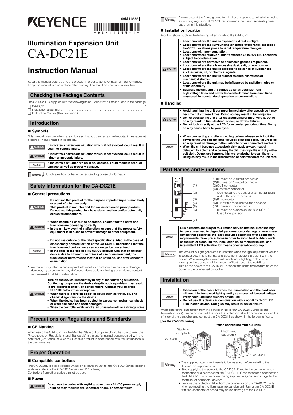 KEYENCE CA-DC21E User Manual | 2 pages