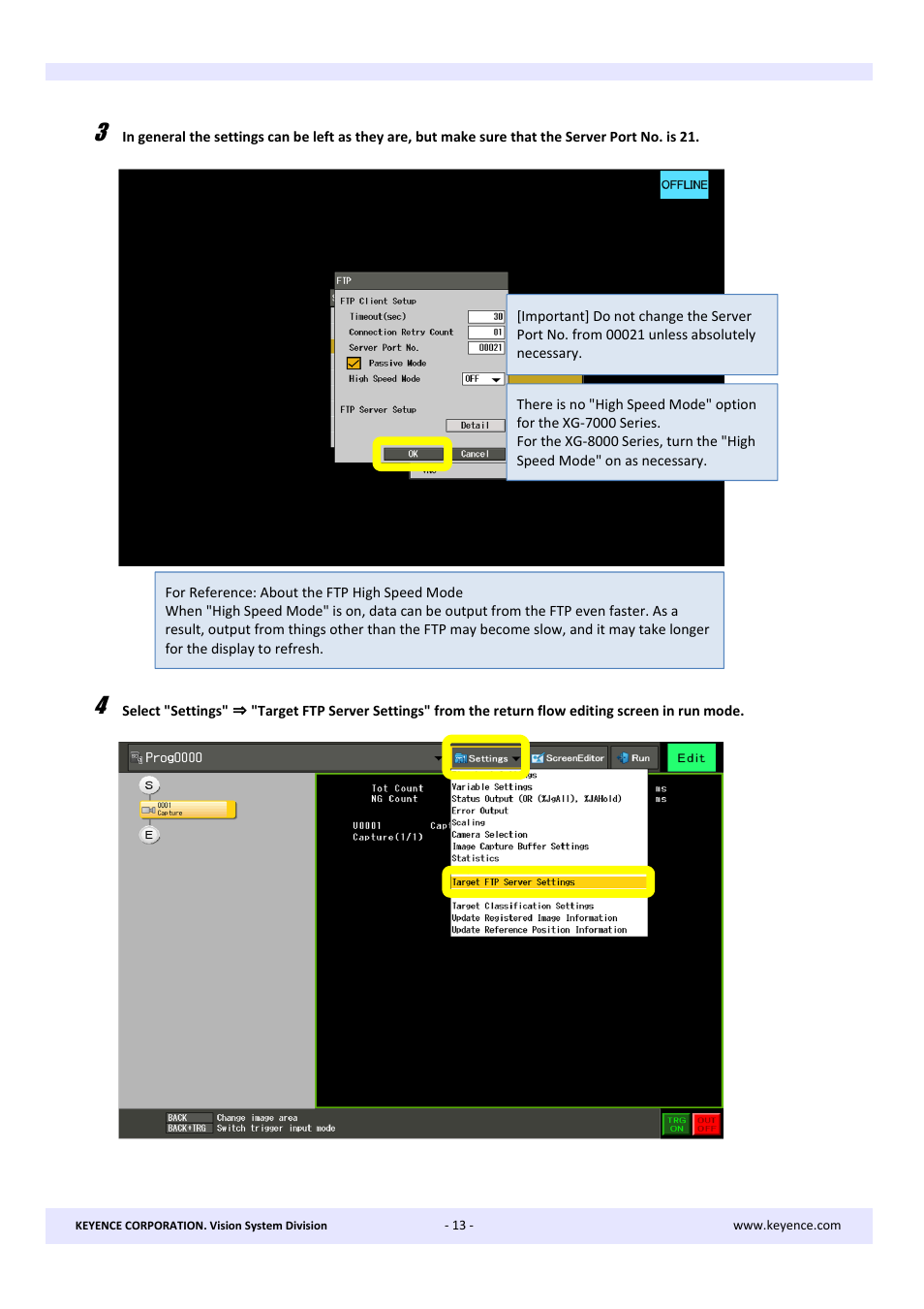 KEYENCE XG Series User Manual | Page 13 / 22