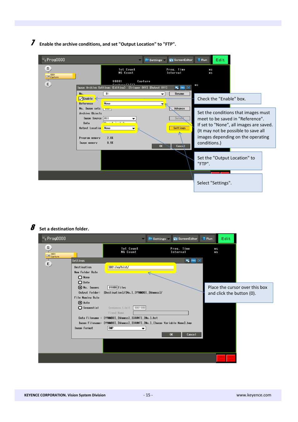 KEYENCE XG Series User Manual | Page 15 / 22