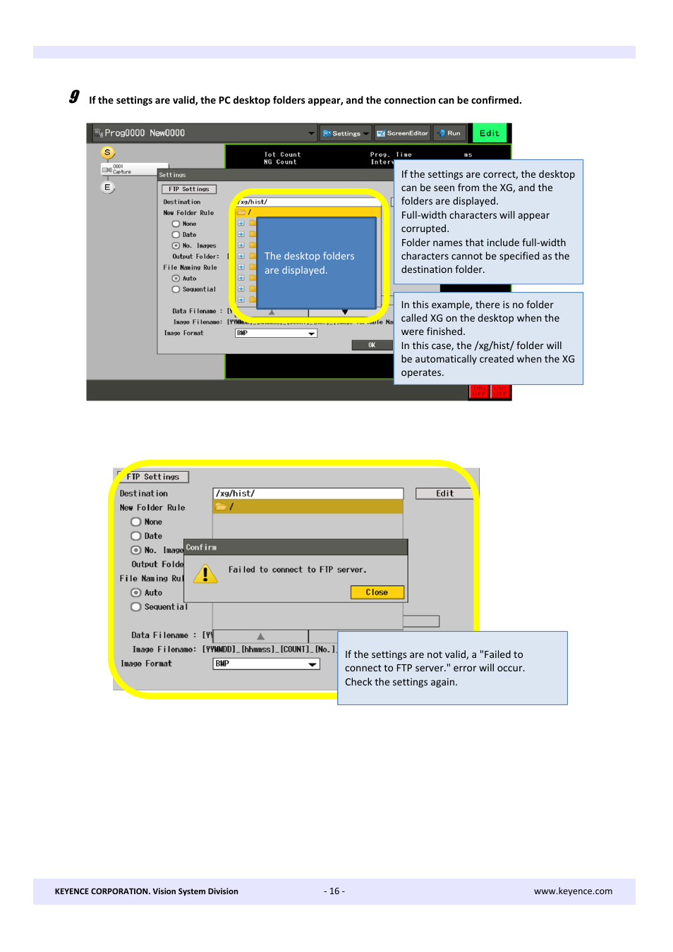 KEYENCE XG Series User Manual | Page 16 / 22