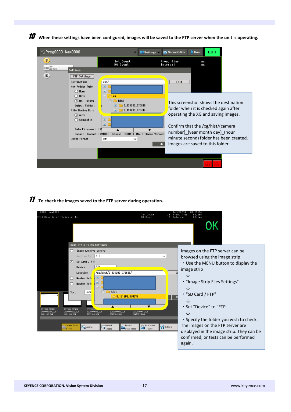 KEYENCE XG Series User Manual | Page 17 / 22