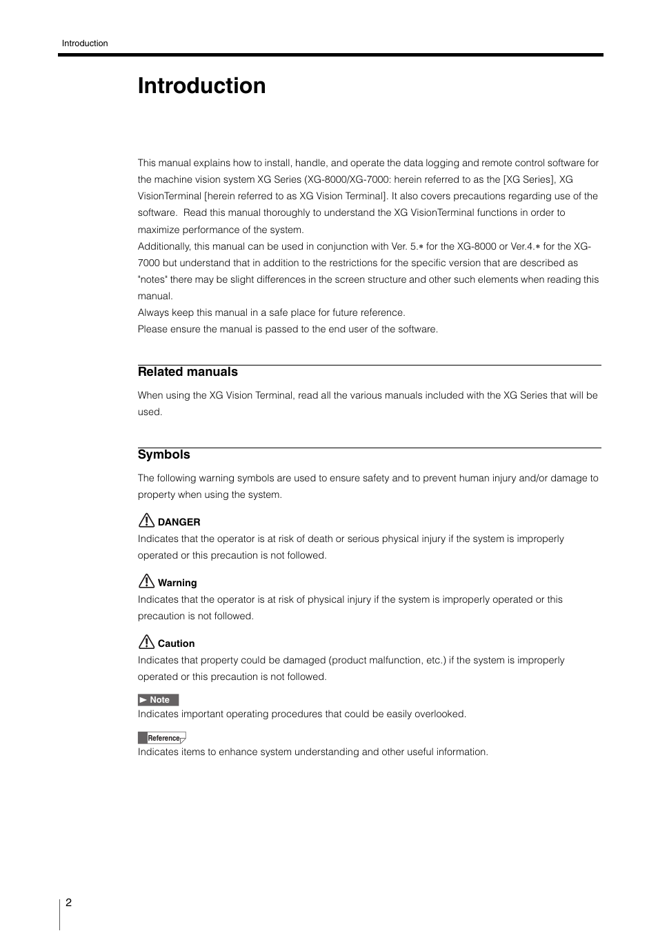 Introduction | KEYENCE XG VisionTerminal User Manual | Page 2 / 58