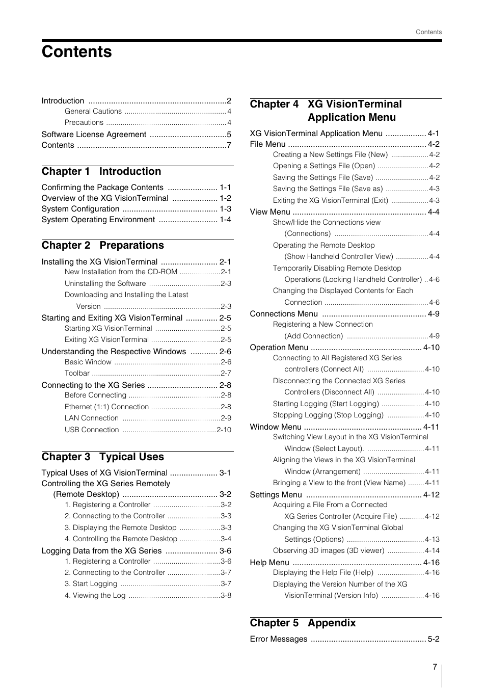 KEYENCE XG VisionTerminal User Manual | Page 7 / 58