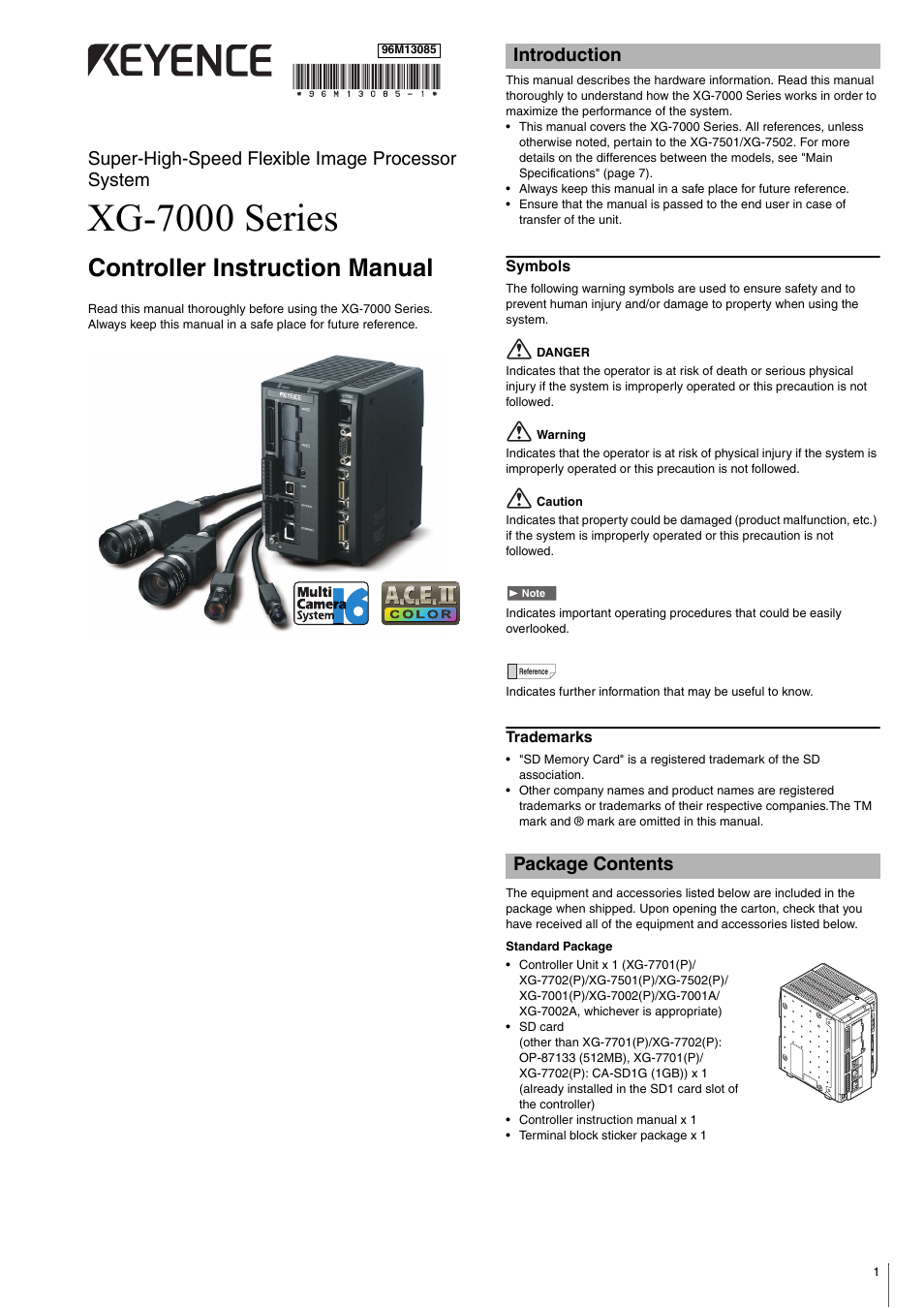 KEYENCE XG-7000 Series User Manual | 8 pages