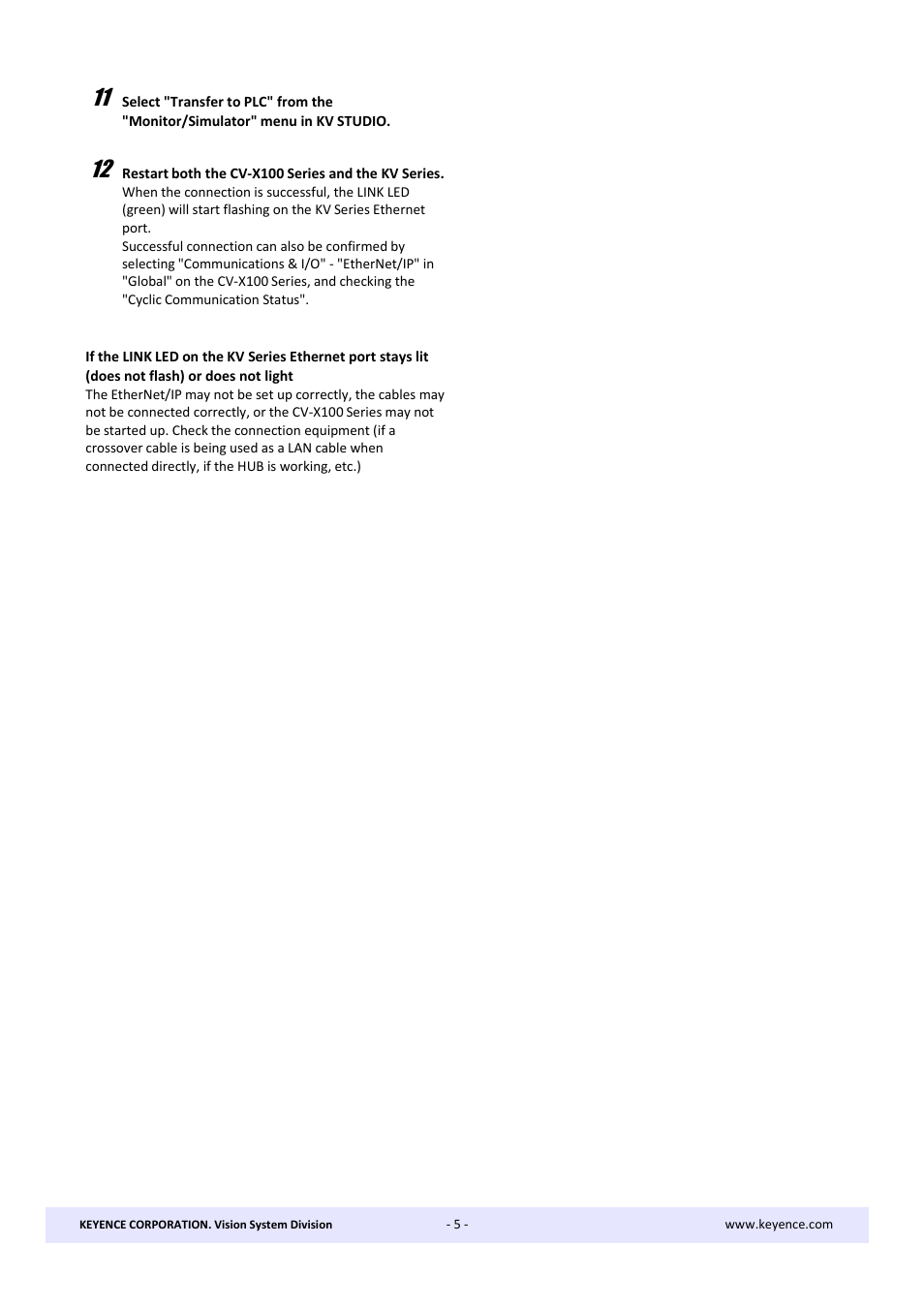 KEYENCE CV-X Series User Manual | Page 5 / 20