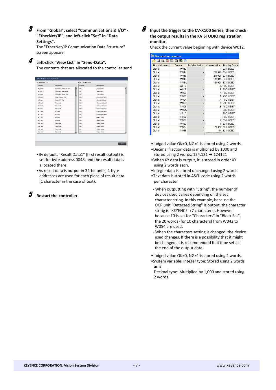 KEYENCE CV-X Series User Manual | Page 7 / 20