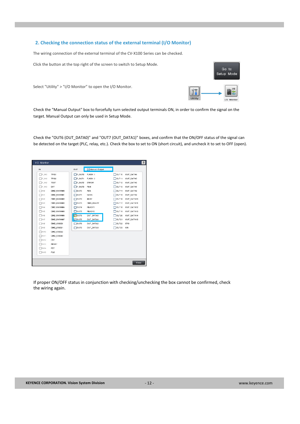 KEYENCE CV-X Series User Manual | Page 12 / 24