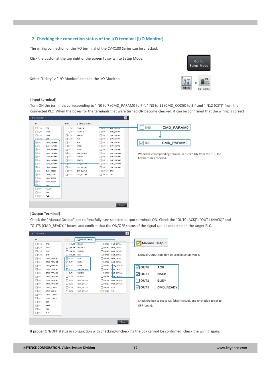 KEYENCE CV-X Series User Manual | Page 17 / 24