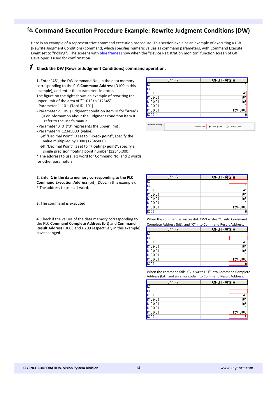 KEYENCE CV-X Series User Manual | Page 14 / 16