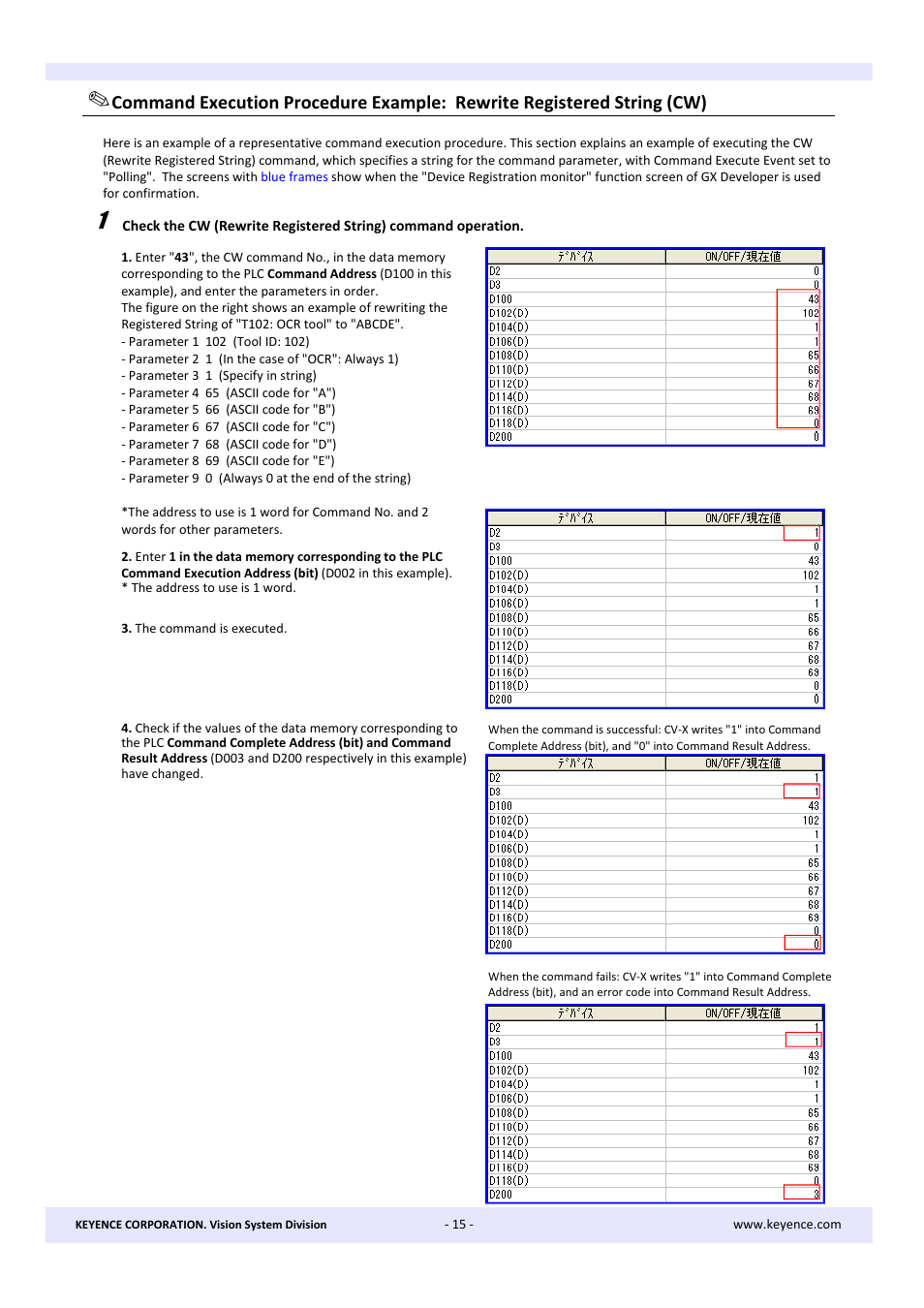 KEYENCE CV-X Series User Manual | Page 15 / 16