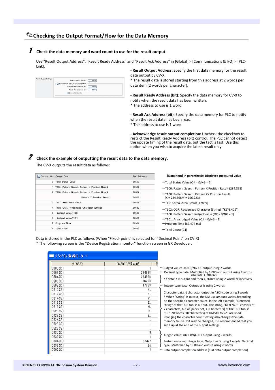 KEYENCE CV-X Series User Manual | Page 7 / 16