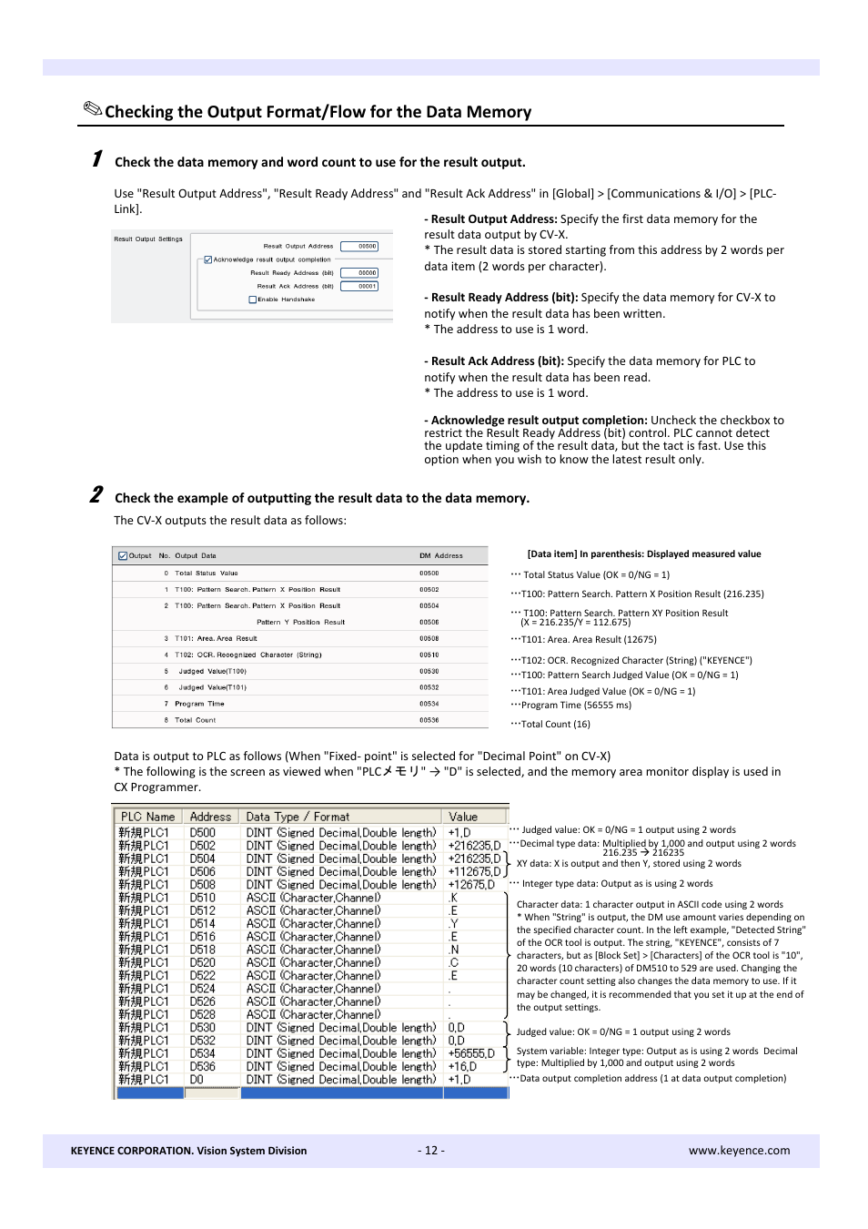 KEYENCE CV-X Series User Manual | Page 12 / 22