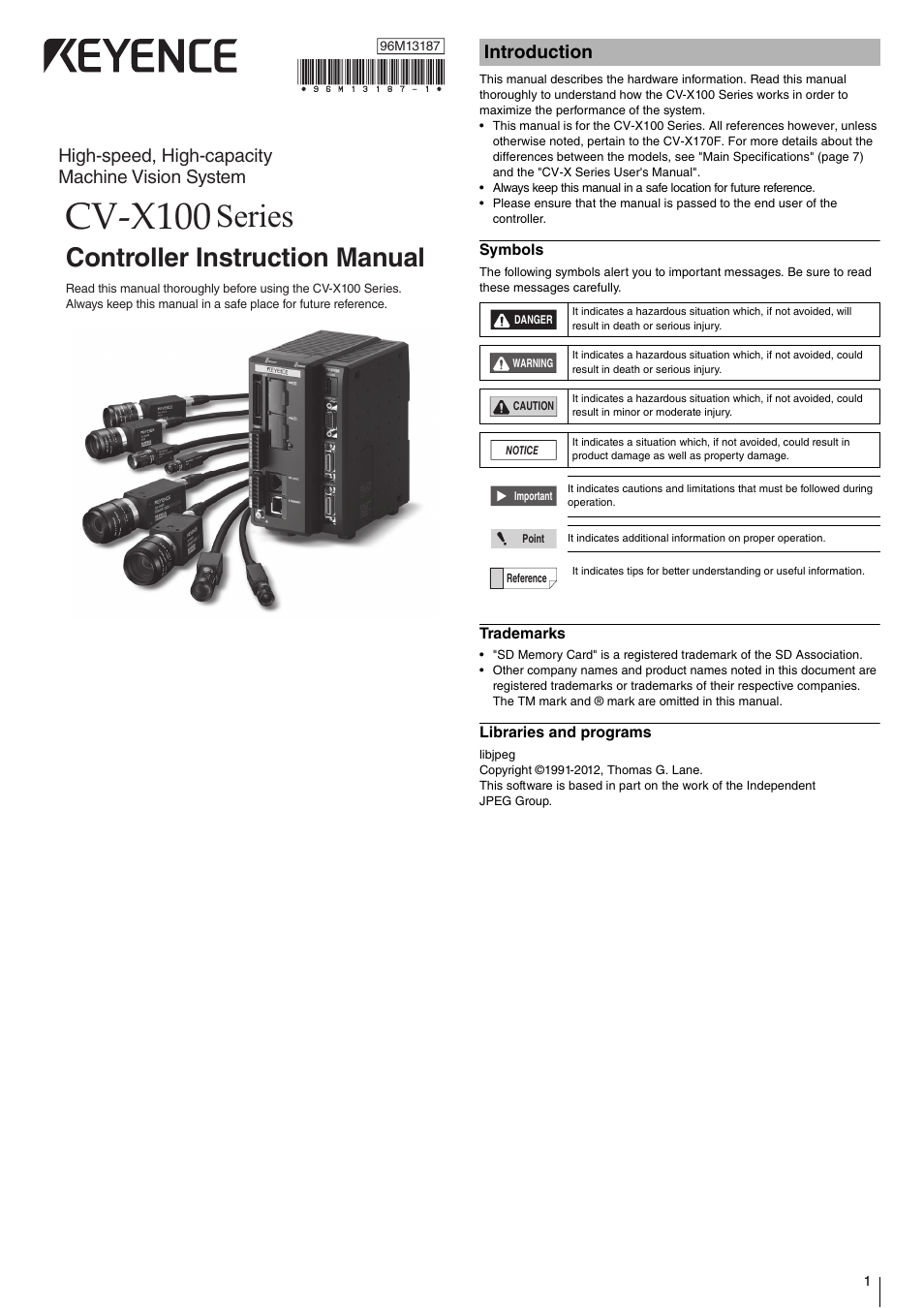 KEYENCE CV-X100 Series User Manual | 8 pages