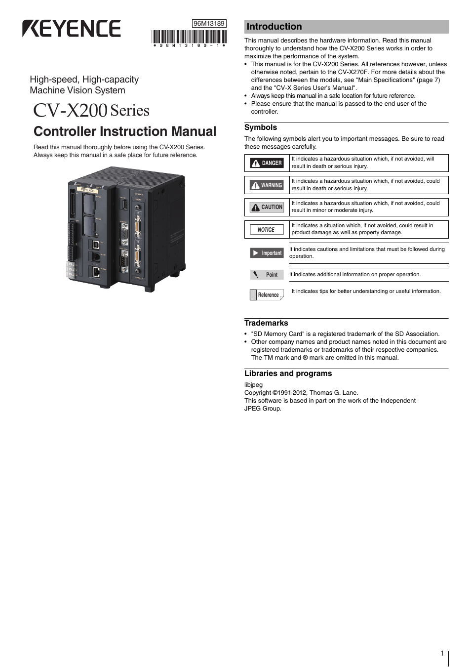 KEYENCE CV-X200 Series User Manual | 8 pages