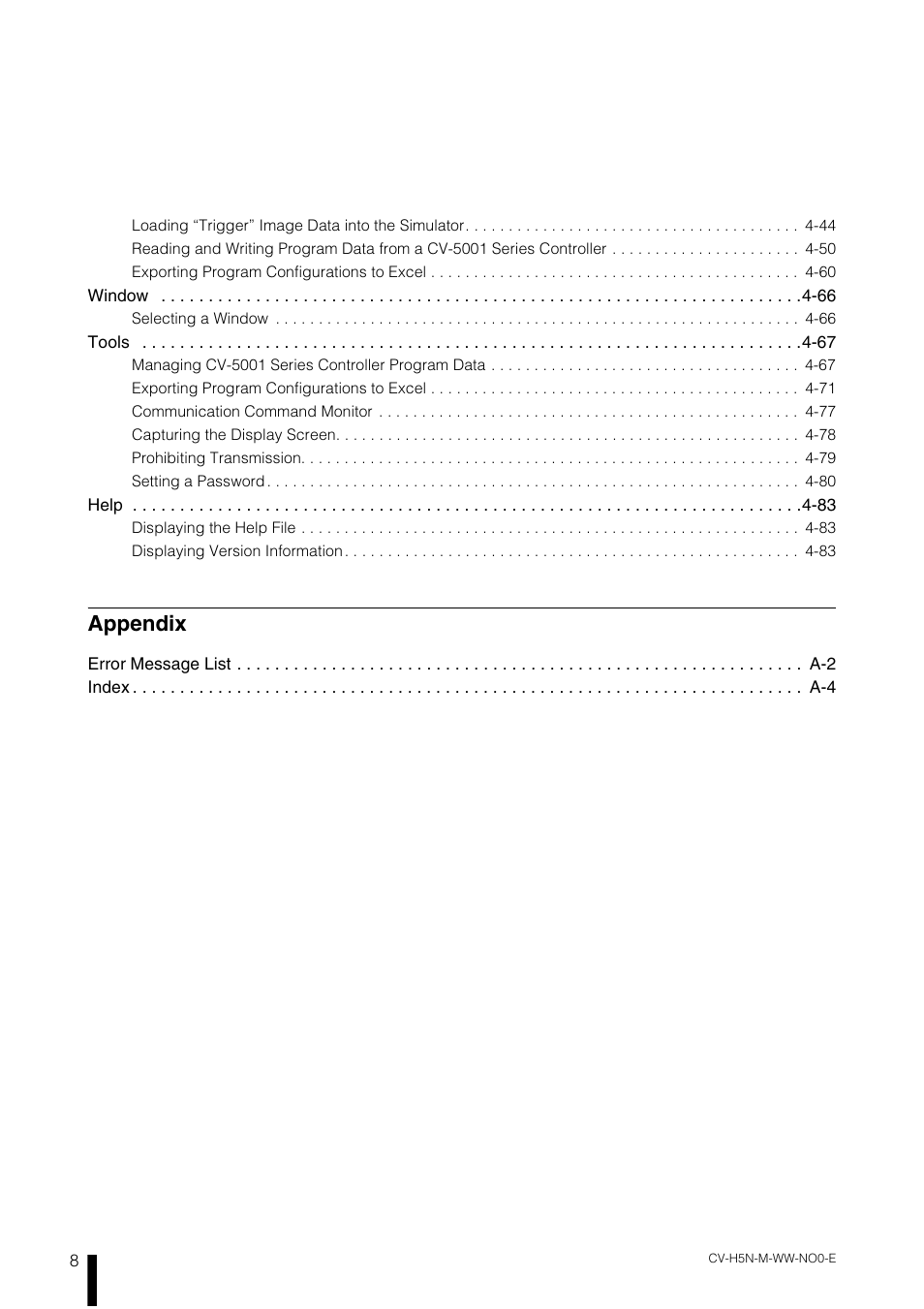 Appendix | KEYENCE CV-H5N User Manual | Page 10 / 178