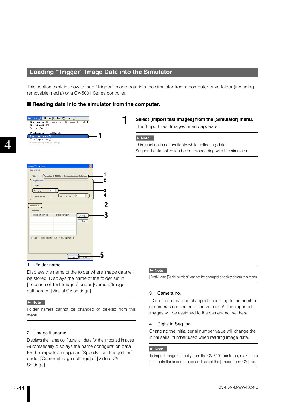 Loading “trigger” image data into the simulator | KEYENCE CV-H5N User Manual | Page 128 / 178