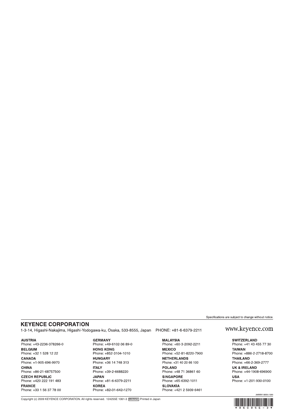 KEYENCE CV-H5N User Manual | Page 178 / 178