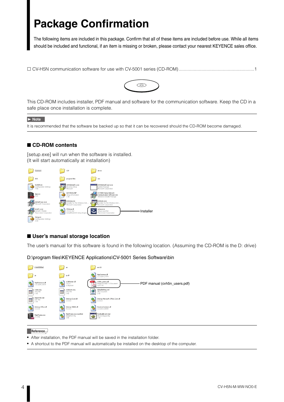 Package confirmation | KEYENCE CV-H5N User Manual | Page 6 / 178